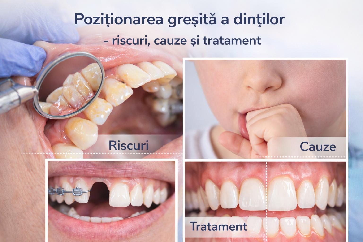Poziționarea greșită a dinților – riscuri, cauze și tratament
